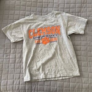 Clemson Kids Gray and Orange Short Sleeve Tee size youth Large 14-16
